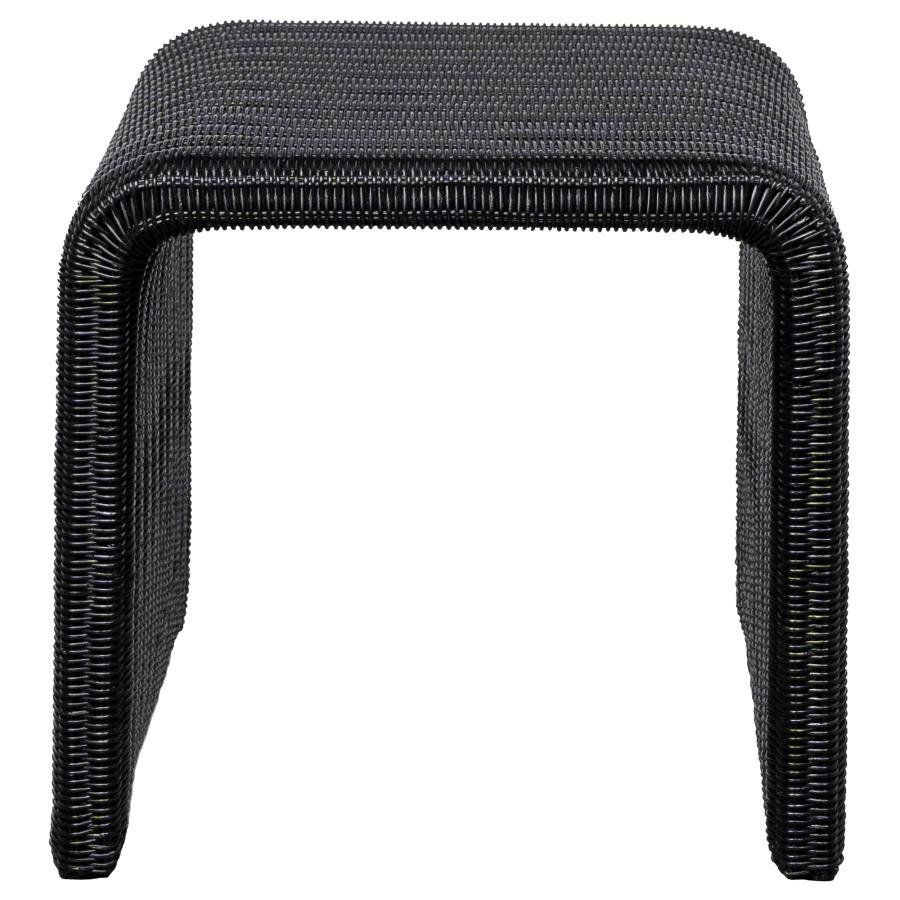 CAHYA 3-PIECE RATTAN COFFEE AND END TABLE SET BLACK - Image 4