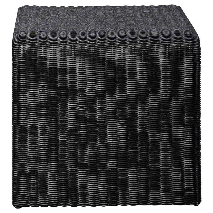 CAHYA 3-PIECE RATTAN COFFEE AND END TABLE SET BLACK - Image 5