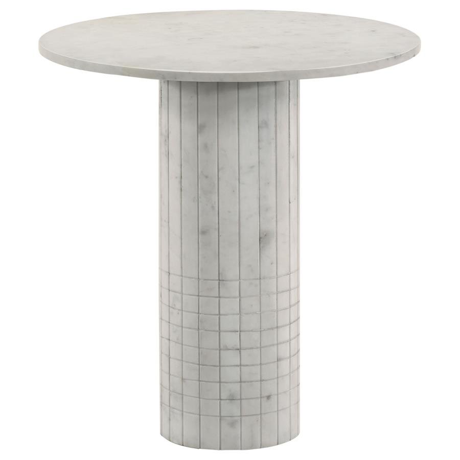 ASTORIA 2-PIECE MARBLE COFFEE AND END TABLE SET WHITE - Image 3