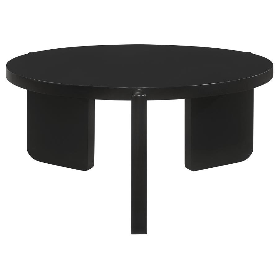 CORDOVA ROUND SOLID WOOD COFFEE TABLE BLACK
