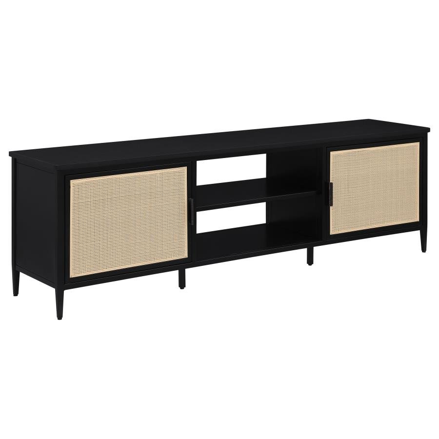 AMHERST 2-DOOR 70-INCH METAL TV STAND MEDIA CONSOLE BLACK