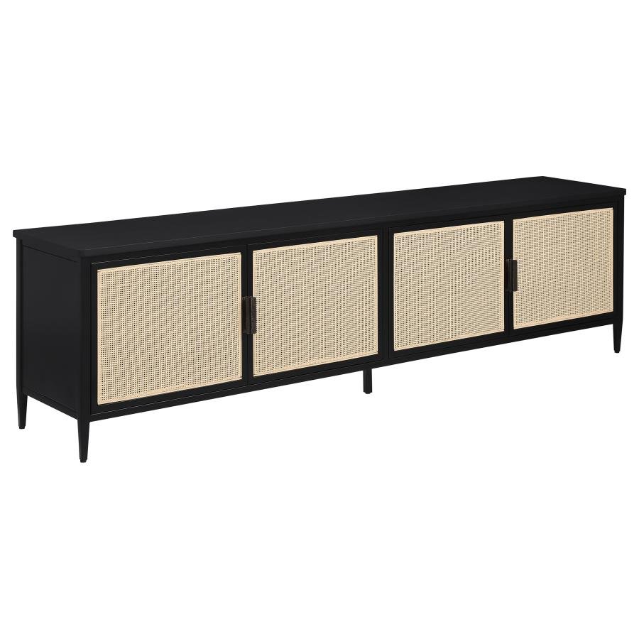AMHERST 4-DOOR 78-INCH METAL TV STAND MEDIA CONSOLE BLACK