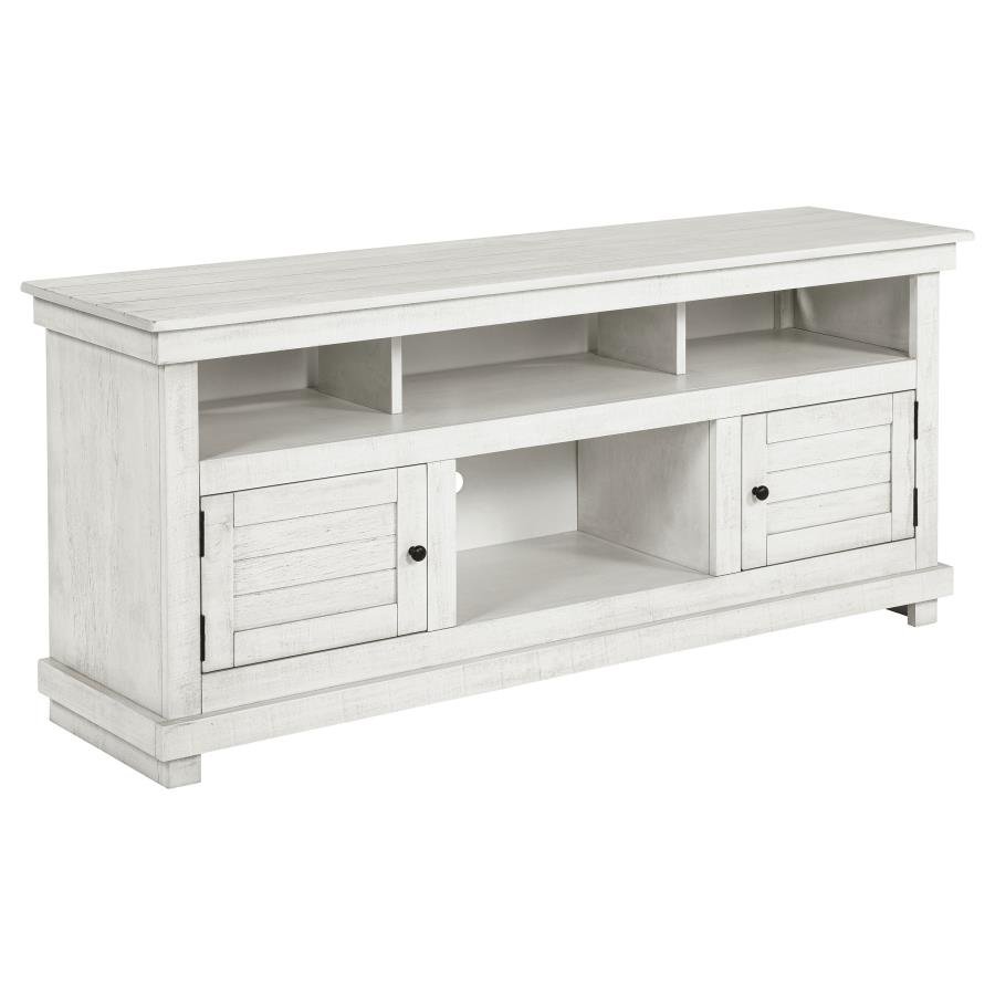 PAYNE 60-INCH TV STAND MEDIA CONSOLE DISTRESSED WHITE