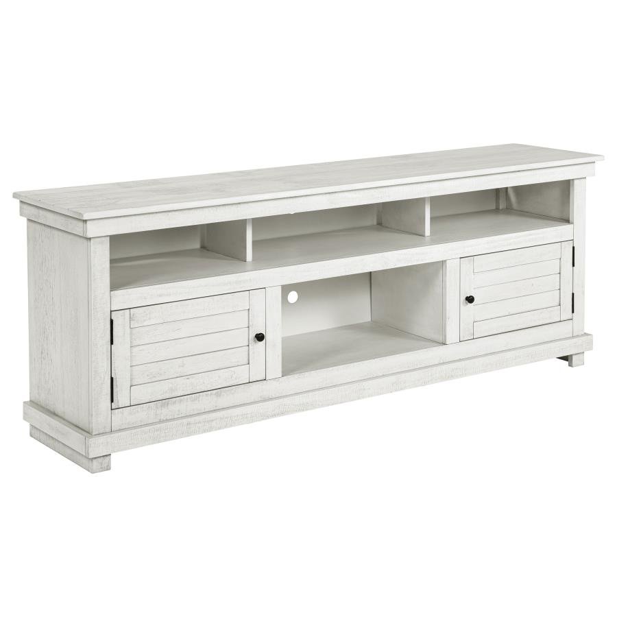 PAYNE 70-INCH TV STAND MEDIA CONSOLE DISTRESSED WHITE