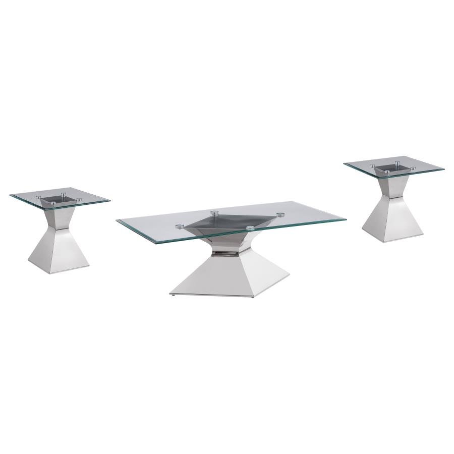 710208-S3_02x900.jpg JENNY 3-PIECE RECTANGULAR COFFEE AND END TABLE SET CHROME - Image 2