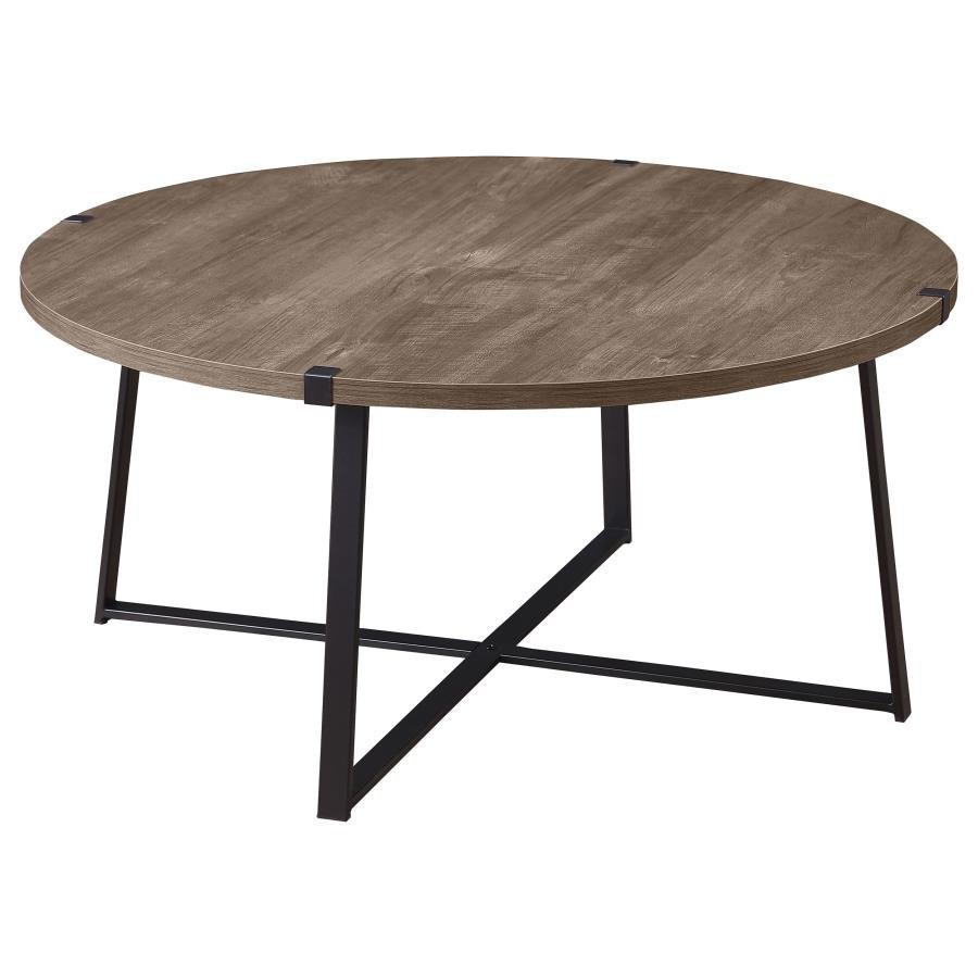 MARCUS ROUND ENGINEERED WOOD COFFEE TABLE LIGHT BROWN
