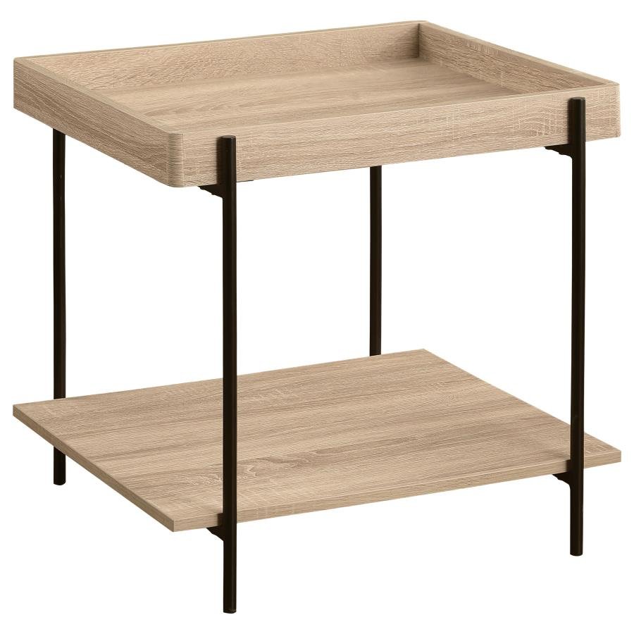 FALLON SQUARE ENGINEERED WOOD END TABLE LIGHT BROWN