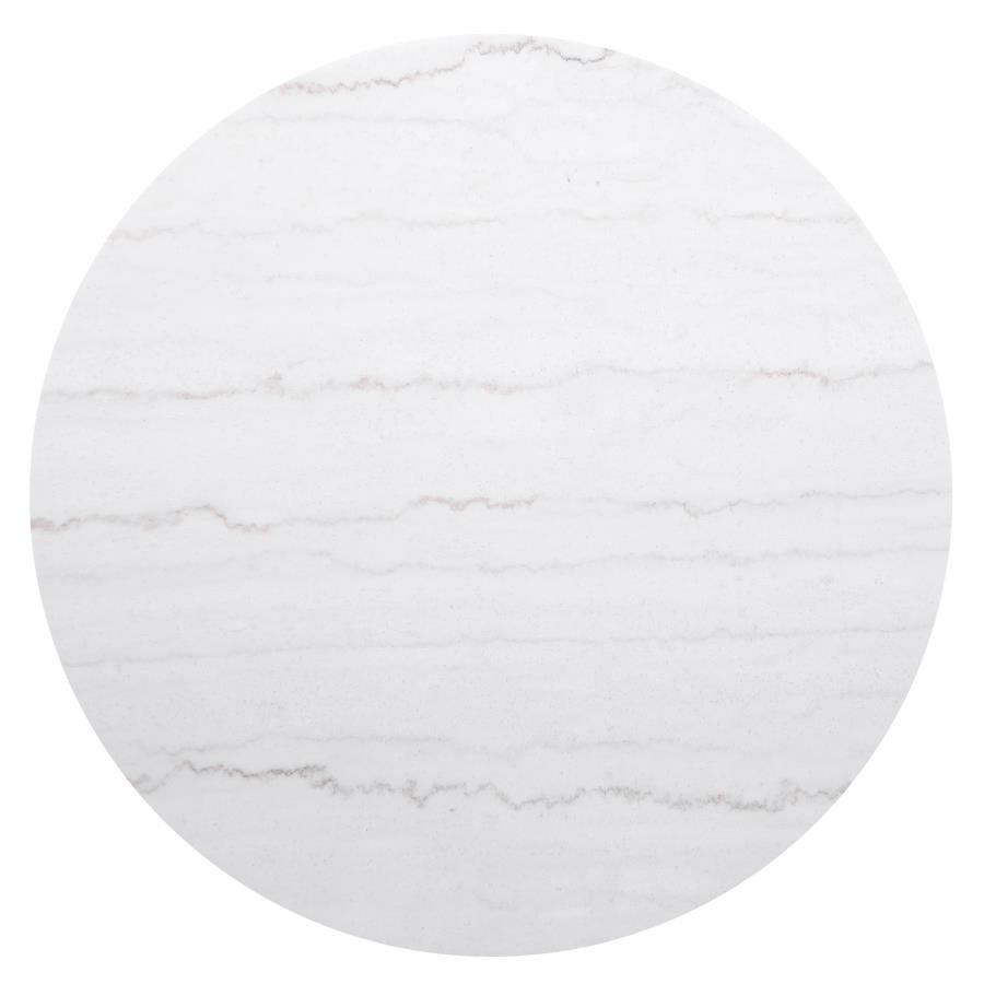 JASON ROUND MARBLE TOP COFFEE TABLE WHITE AND CHARCOAL - Image 3