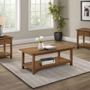 PAYNE 3-PIECE COFFEE AND 1-DRAWER END TABLE SET BROWN