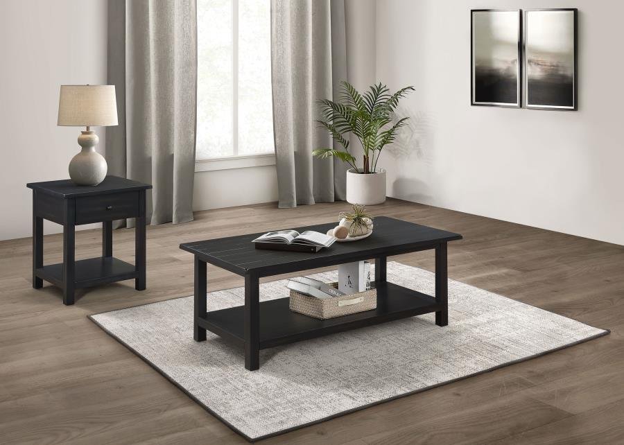 PAYNE 2-PIECE COFFEE AND 1-DRAWER END TABLE SET JAVA