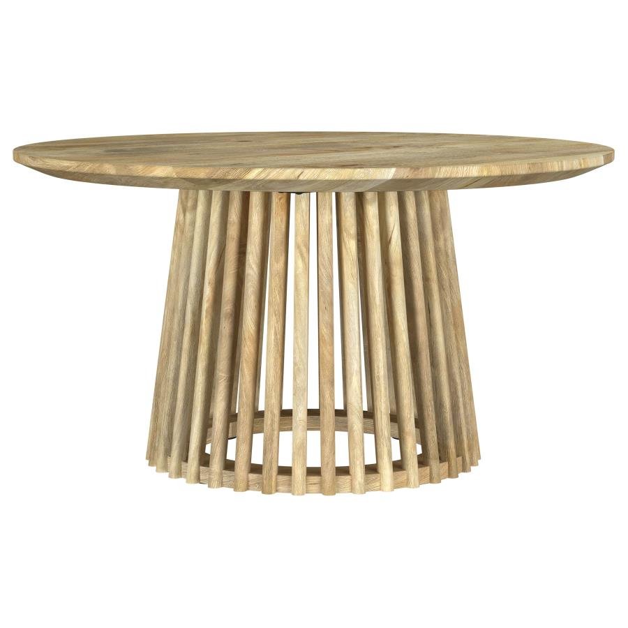 TOUHY ROUND SOLID WOOD COCKTAIL COFFEE TABLE NATURAL MANGO