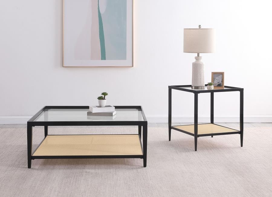 AMHERST 2-PIECE COFFEE AND END TABLE SET BLACK