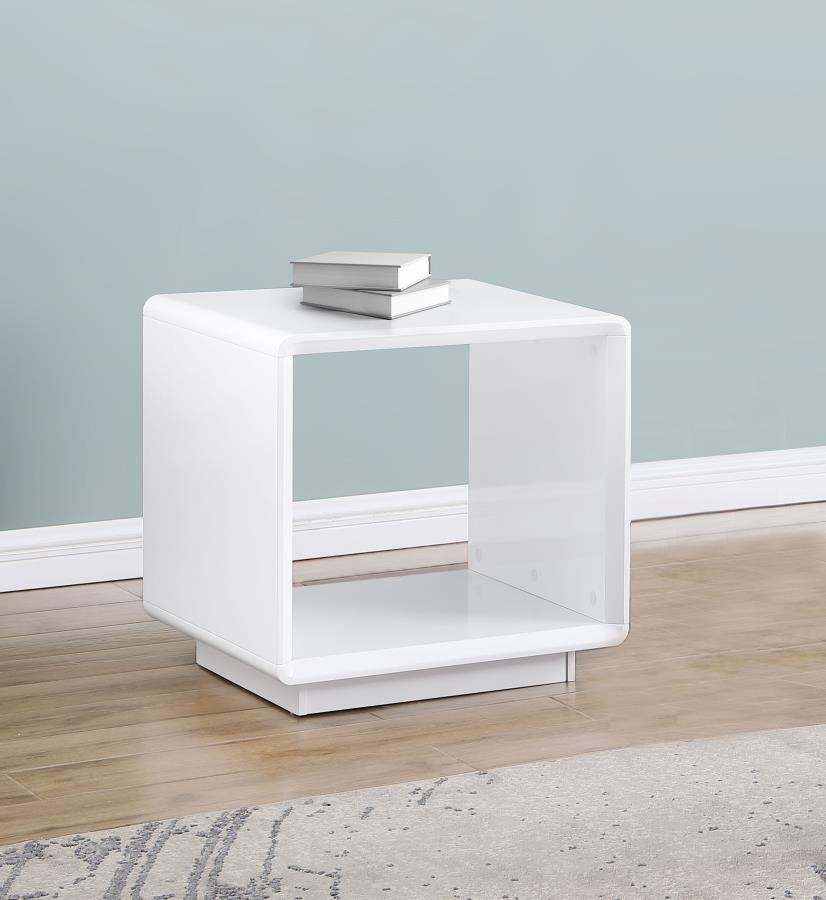 710767_01x900.jpg PASEO SQUARE END SIDE TABLE WHITE HIGH GLOSS - Image 2