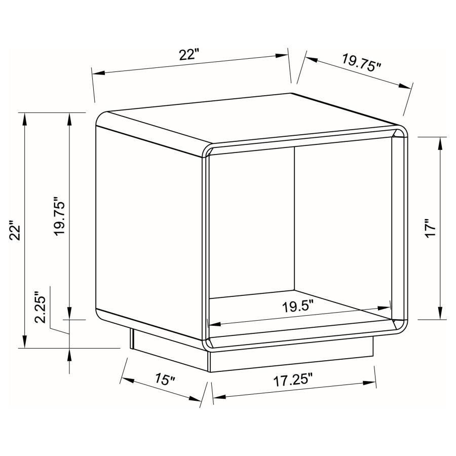 710767_06x900.jpg PASEO SQUARE END SIDE TABLE WHITE HIGH GLOSS - Image 6