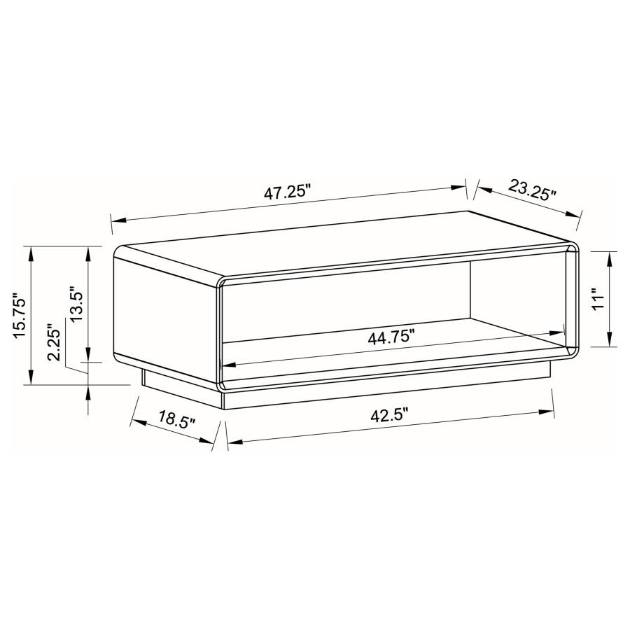 PASEO RECTANGULAR COCKTAIL COFFEE TABLE WHITE HIGH GLOSS - Image 6