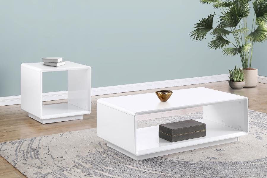 PASEO RECTANGULAR COCKTAIL COFFEE TABLE WHITE HIGH GLOSS - Image 7