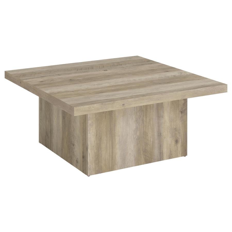 DEVAR SQUARE ENGINEERED WOOD COFFEE TABLE DISTRESSED PINE
