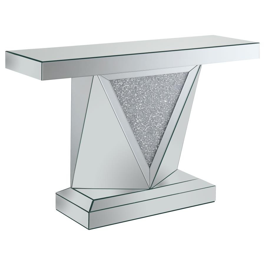 AMORE MIRRORED ACRYLIC ENTRYWAY SOFA CONSOLE TABLE SILVER