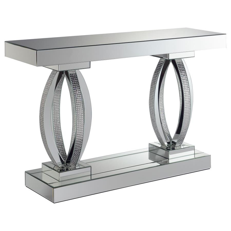AMALIA MIRRORED ACRYLIC ENTRYWAY SOFA CONSOLE TABLE SILVER