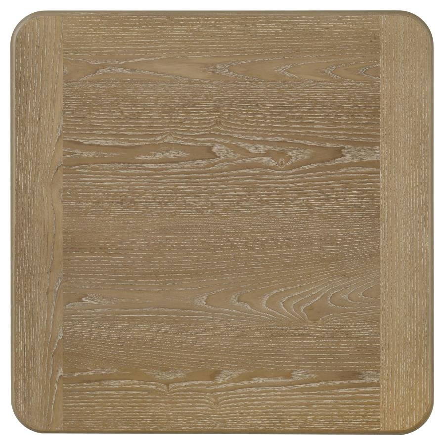 ADINA 2-PIECE WOOD COFFEE TABLE SET DISTRESSED LIGHT BROWN - Image 6