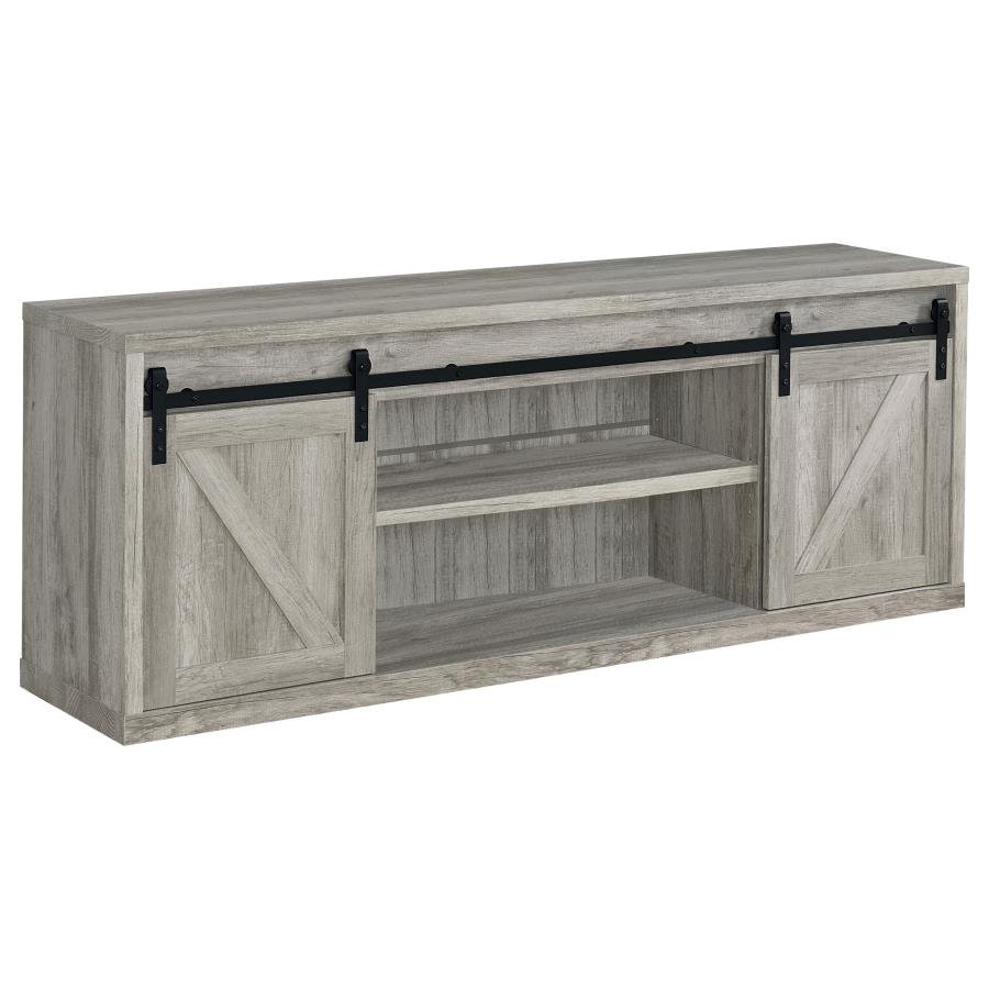 BROCKTON 2-DOOR ENGINEERED WOOD 71-INCH TV STAND GREY DRIFTWOOD
