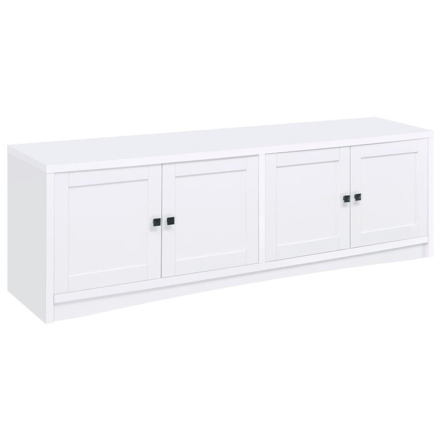 LAUGHLIN 4-DOOR ENGINEERED WOOD 78-INCH TV STAND WHITE