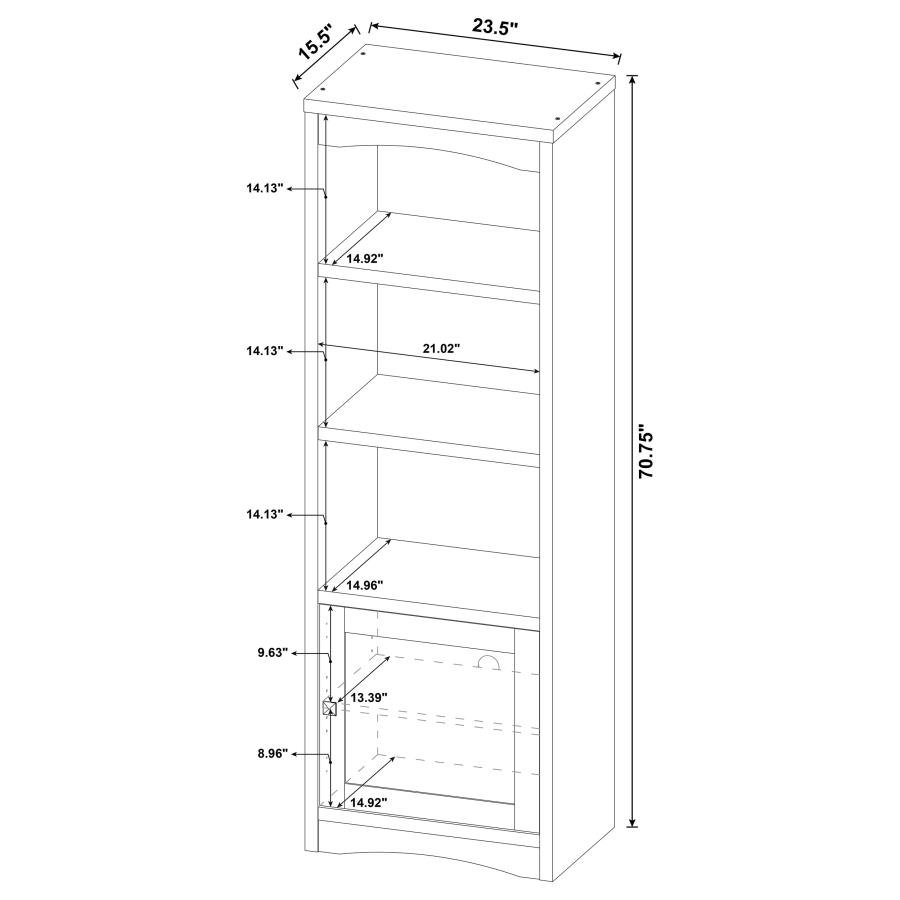 LAUGHLIN 3-SHELF ENGINEERED WOOD MEDIA TOWER DARK PINE - Image 11