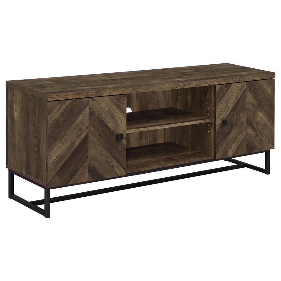 MYLES 2-DOOR ENGINEERED WOOD 60-INCH TV STAND RUSTIC OAK
