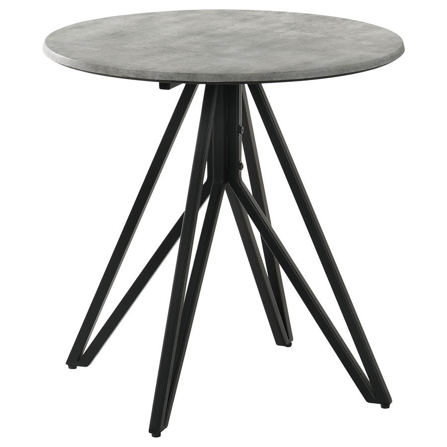 HADI ROUND SMARTTOP SIDE END TABLE CEMENT AND GUNMETAL