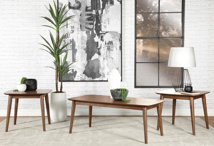 RADLEY 3-PIECE RECTANGULAR COFFEE TABLE SET NATURAL WALNUT