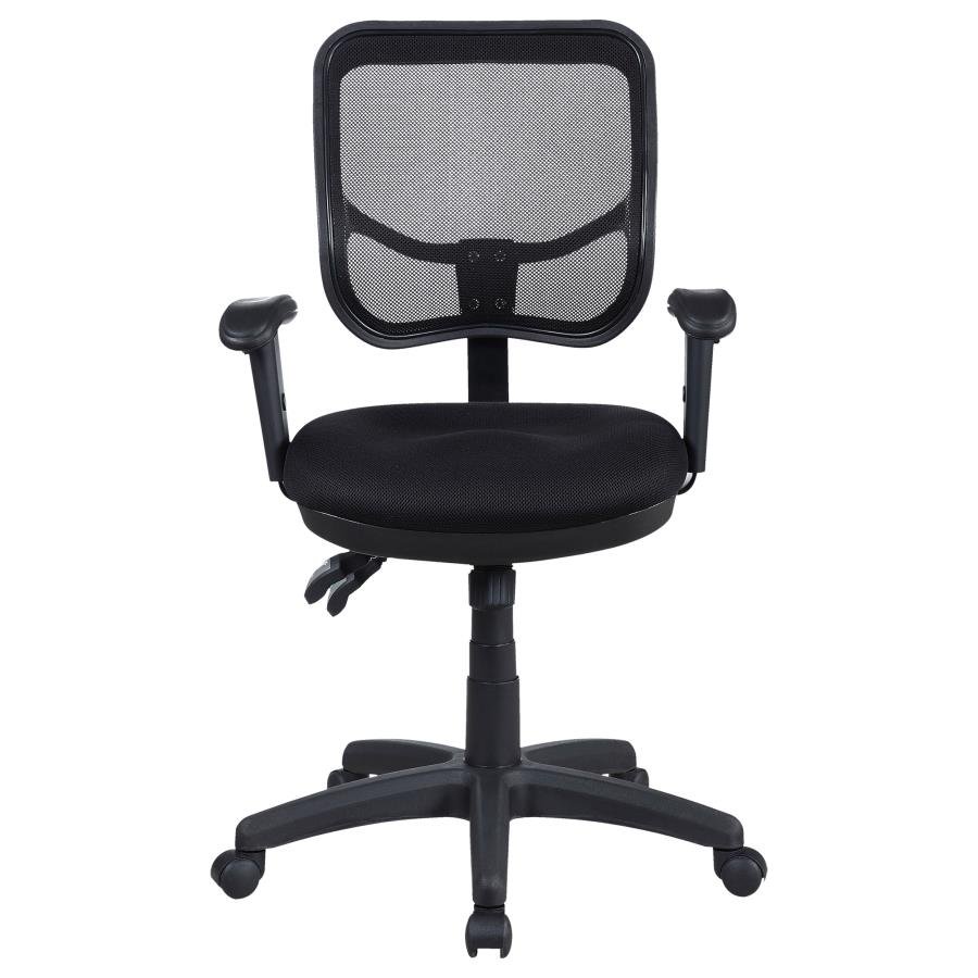 ROLLO UPHOLSTERED ADJUSTABLE ERGONOMIC OFFICE CHAIR BLACK - Image 4