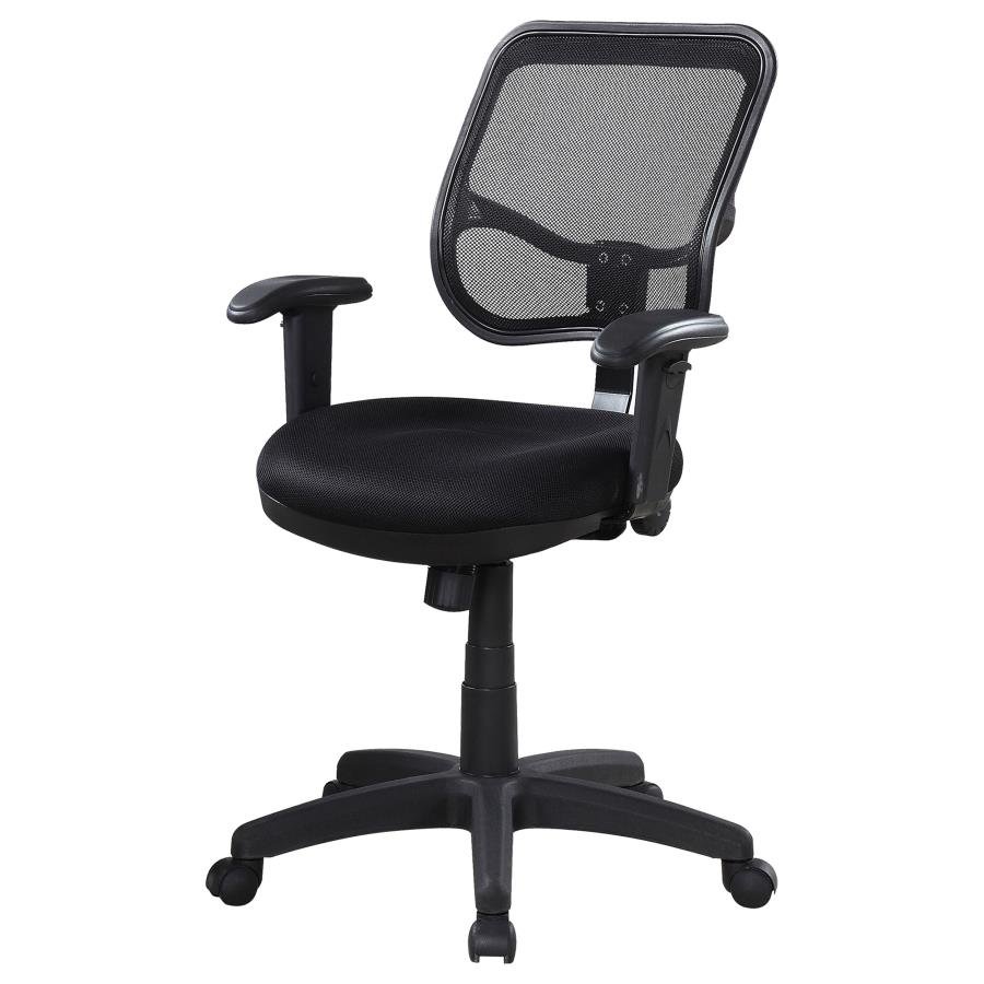 ROLLO UPHOLSTERED ADJUSTABLE ERGONOMIC OFFICE CHAIR BLACK - Image 5