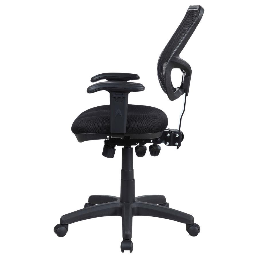 ROLLO UPHOLSTERED ADJUSTABLE ERGONOMIC OFFICE CHAIR BLACK - Image 6