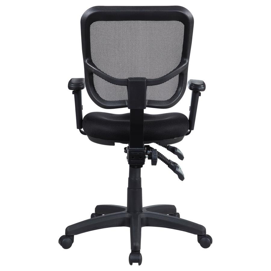 ROLLO UPHOLSTERED ADJUSTABLE ERGONOMIC OFFICE CHAIR BLACK - Image 7