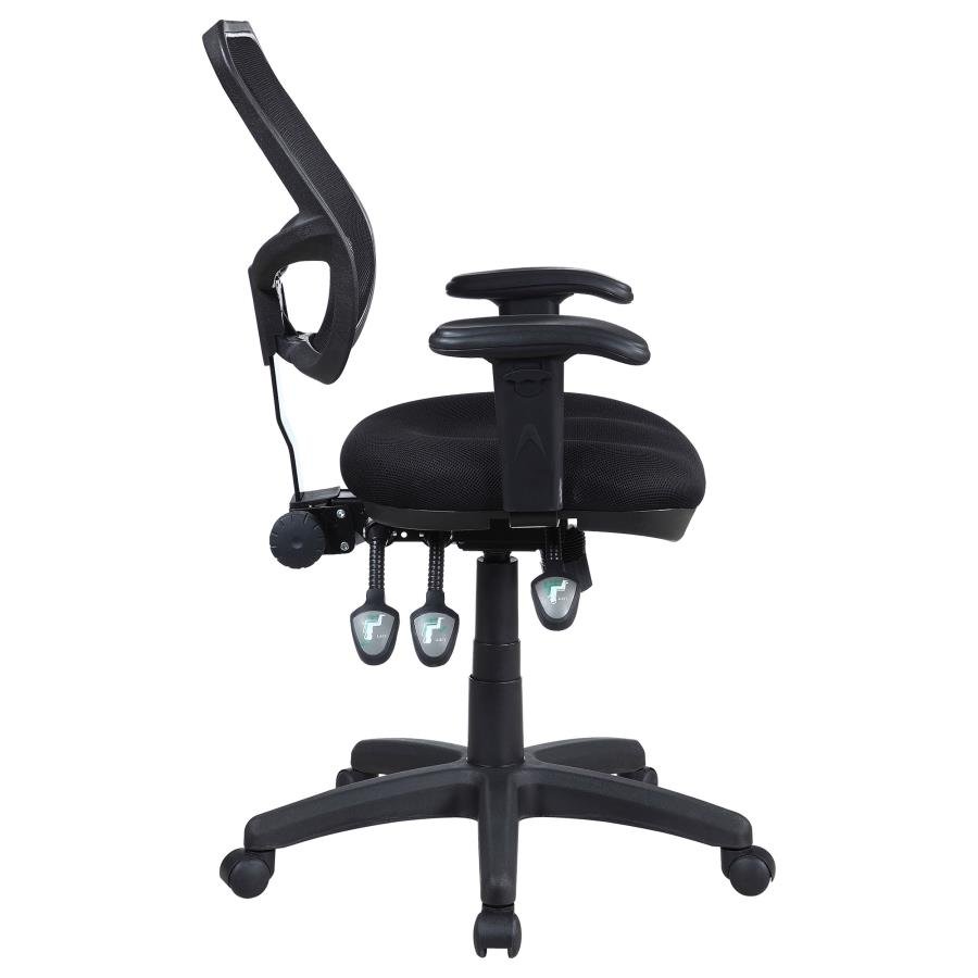 ROLLO UPHOLSTERED ADJUSTABLE ERGONOMIC OFFICE CHAIR BLACK - Image 8