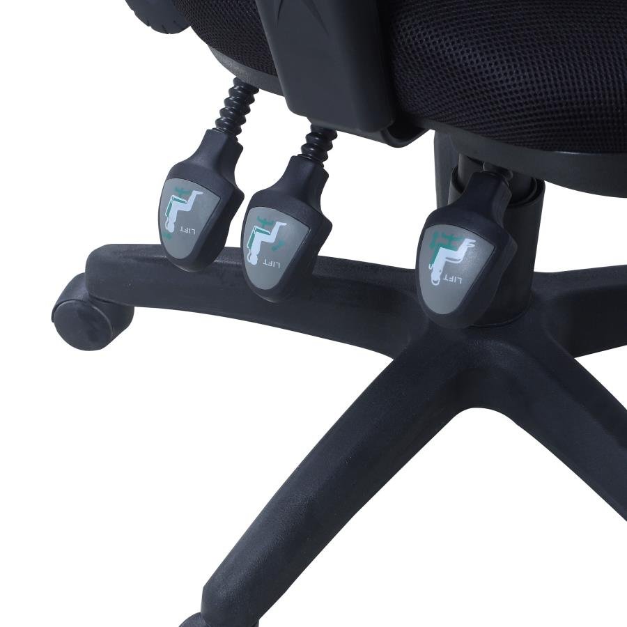 ROLLO UPHOLSTERED ADJUSTABLE ERGONOMIC OFFICE CHAIR BLACK - Image 10