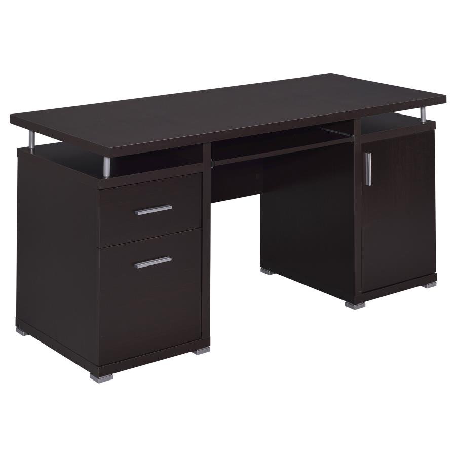 TRACY 55-INCH 2-DRAWER OFFICE COMPUTER DESK CAPPUCCINO