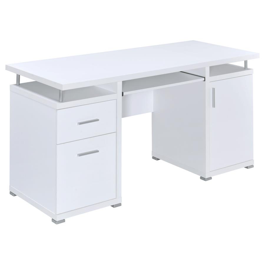 TRACY 55-INCH 2-DRAWER OFFICE COMPUTER DESK WHITE