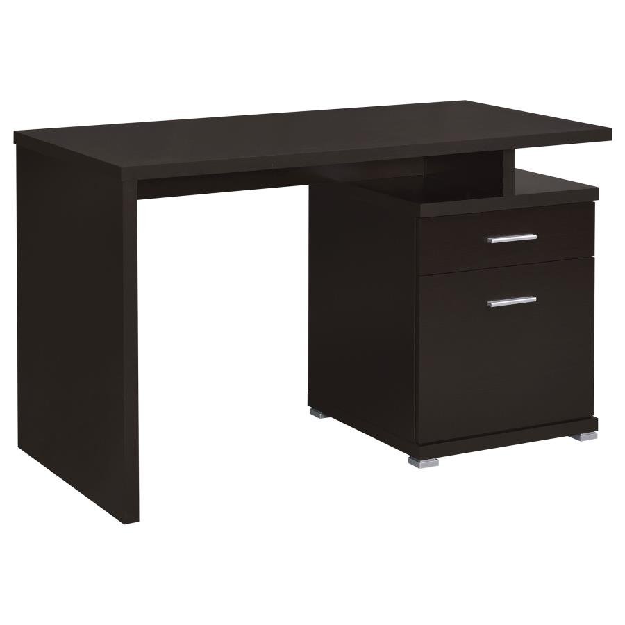 IRVING 47-INCH 2-DRAWER OFFICE COMPUTER DESK CAPPUCCINO - Image 2