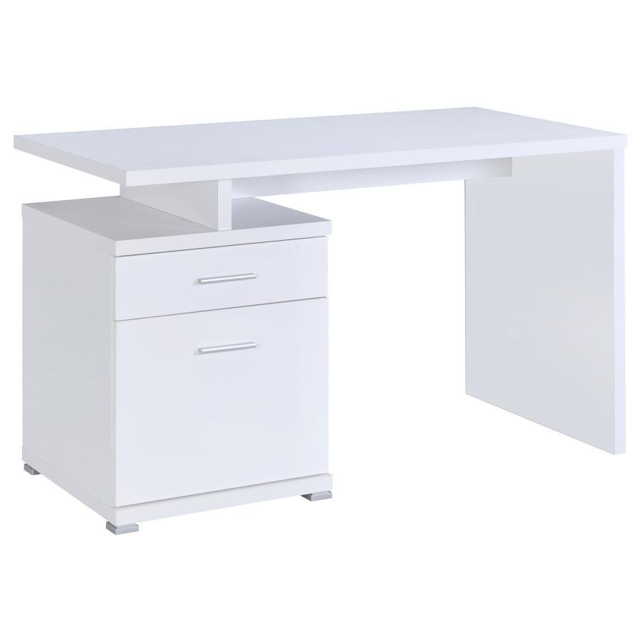 IRVING 47-INCH 2-DRAWER OFFICE COMPUTER DESK WHITE