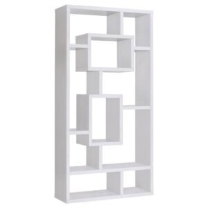 COREY 71-INCH 8-SHELF BOOKSHELF WHITE