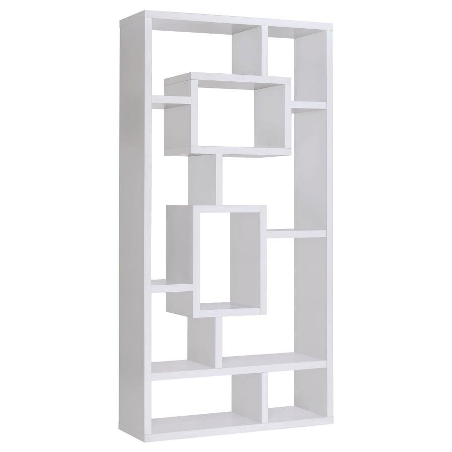 COREY 71-INCH 8-SHELF BOOKSHELF WHITE