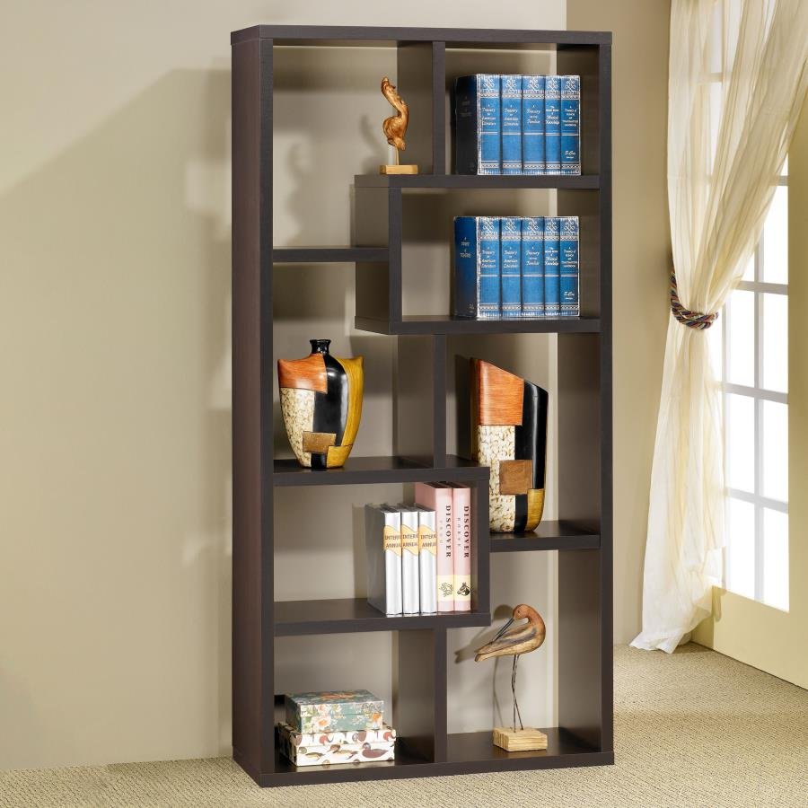 THEO 71-INCH 6-SHELF BOOKSHELF CAPPUCCINO - Image 2