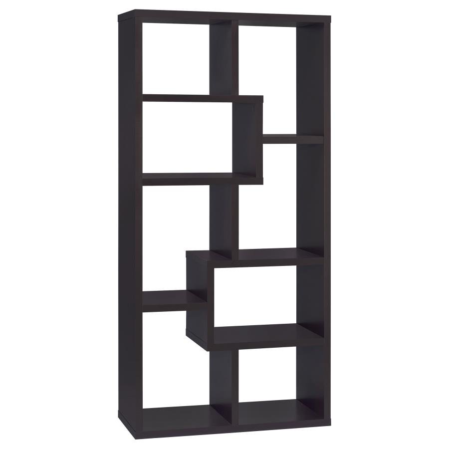 THEO 71-INCH 6-SHELF BOOKSHELF CAPPUCCINO