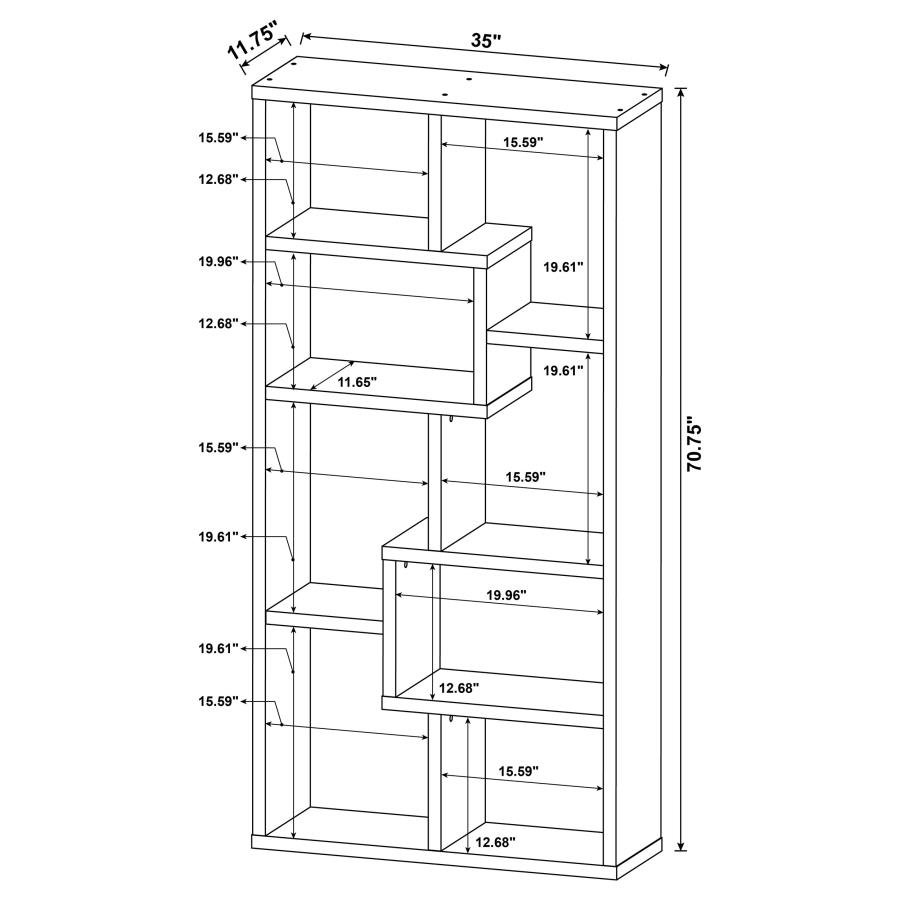 THEO 71-INCH 6-SHELF BOOKSHELF CAPPUCCINO - Image 10