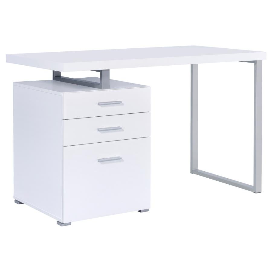 BRENNAN 47-INCH 3-DRAWER OFFICE COMPUTER DESK WHITE