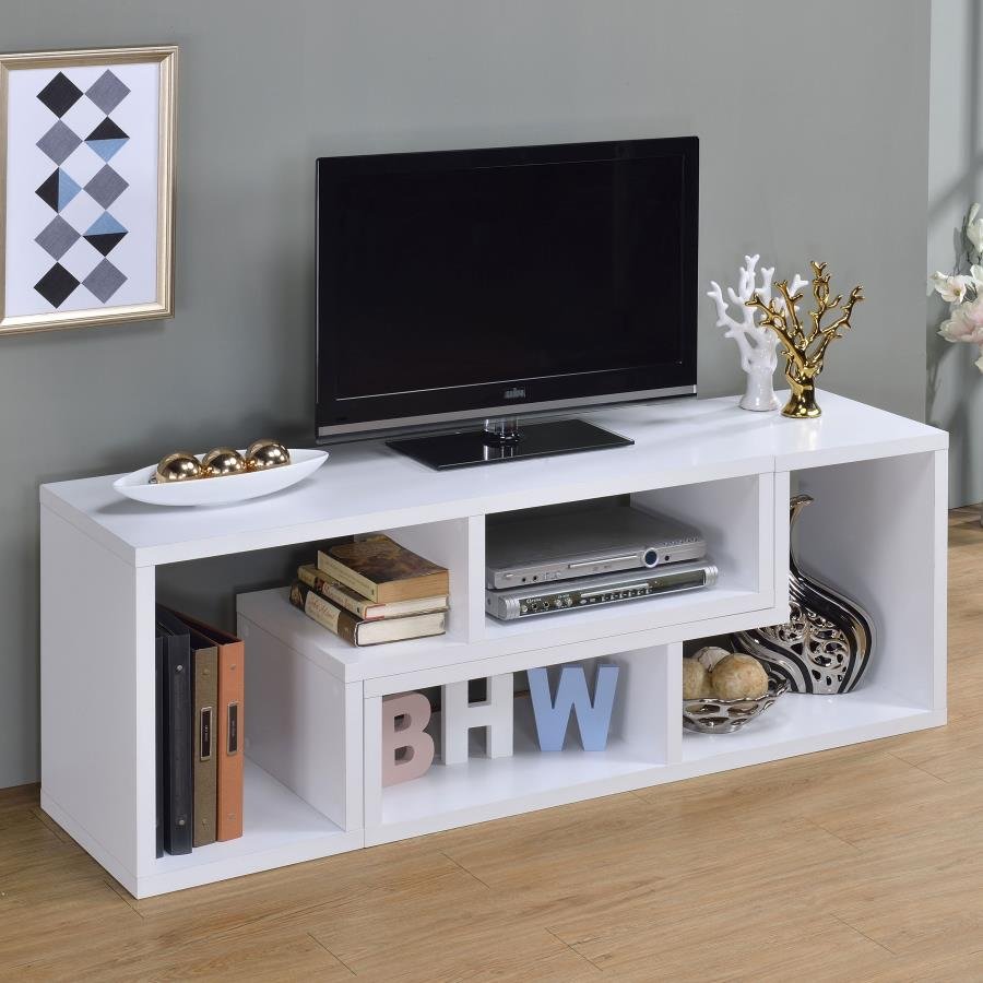 VELMA MULTIPURPOSE TV STAND AND BOOKSHELF WHITE - Image 4