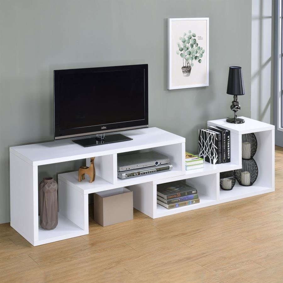 VELMA MULTIPURPOSE TV STAND AND BOOKSHELF WHITE - Image 5