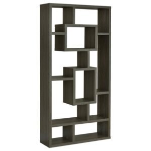 COREY 71-INCH 8-SHELF BOOKSHELF WEATHERED GREY