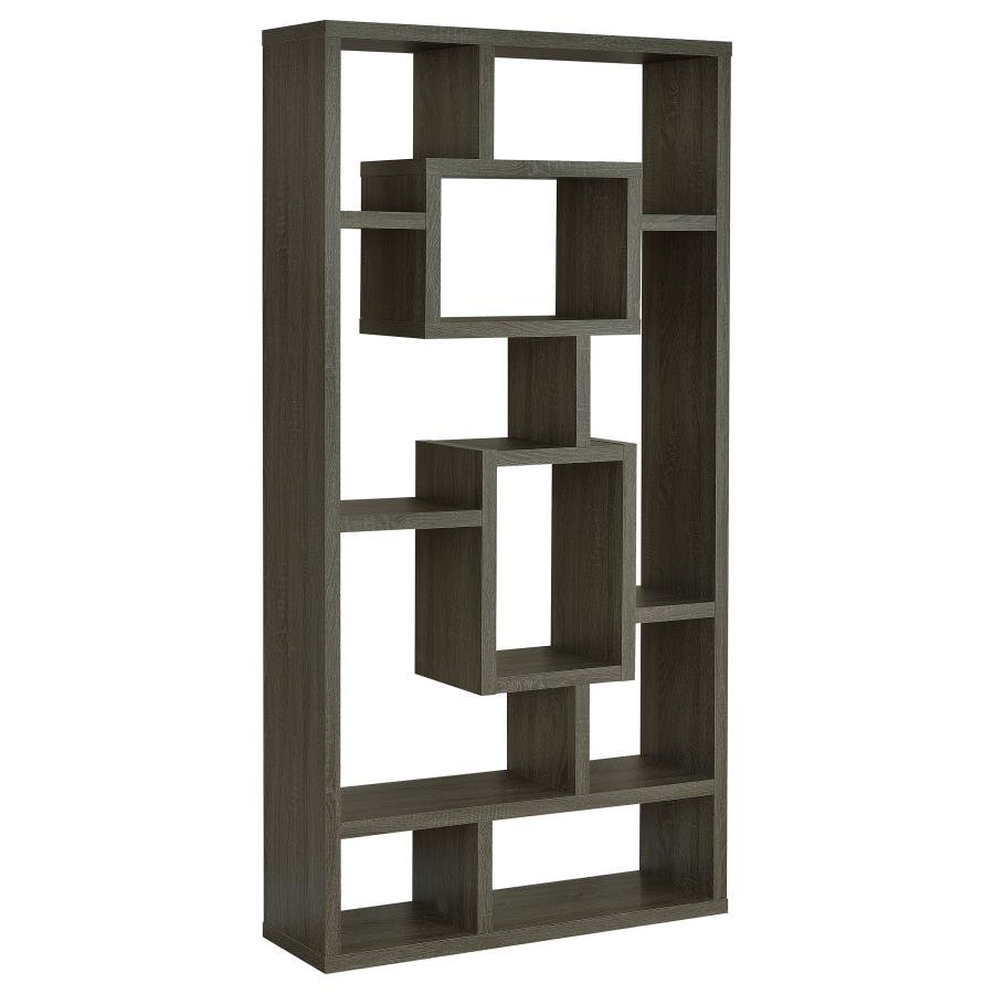 COREY 71-INCH 8-SHELF BOOKSHELF WEATHERED GREY